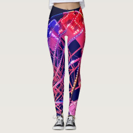 Blauw en rood reuzenrad leggings