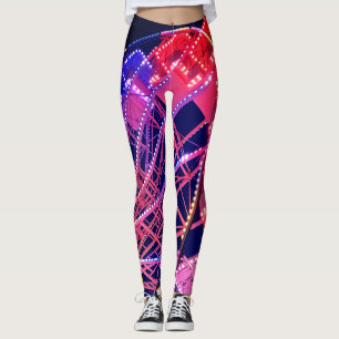 Blauw en rood reuzenrad leggings