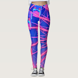 Blauw en rood reuzenrad leggings