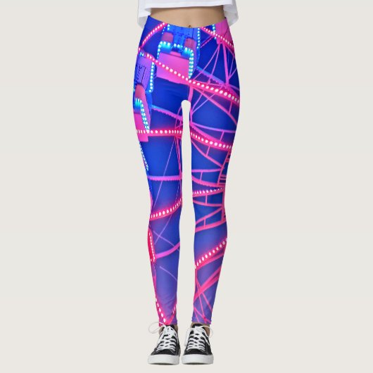Blauw en rood reuzenrad leggings (Voorkant)
