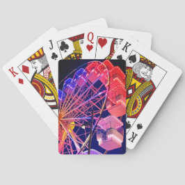 Blauw en rood reuzenrad pokerkaarten