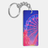 Blauw en rood reuzenrad sleutelhanger (Voorkant Links)