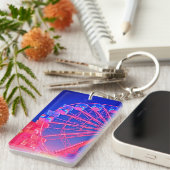 Blauw en rood reuzenrad sleutelhanger (Voorkant Rechts)