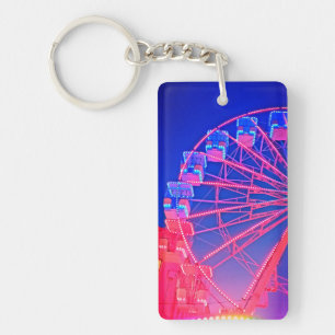 Blauw en rood reuzenrad sleutelhanger