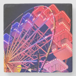 Blauw en rood reuzenrad stenen onderzetter