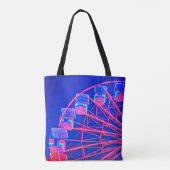 Blauw en rood reuzenrad tote bag (Achterkant)