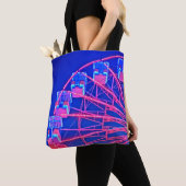 Blauw en rood reuzenrad tote bag (Dichtbij)