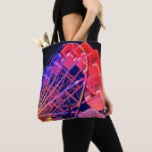 Blauw en rood reuzenrad tote bag (Dichtbij)