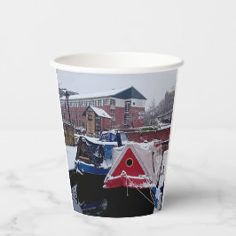 Blauw en rood schip papieren bekers