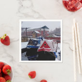 Blauw en rood schip servet (Insitu)