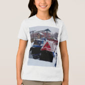 Blauw en rood schip Tri-Blend shirt (Voorkant)