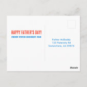 Blauw en Rood Schuimvinger Nummer 1 Papa Vaderdag Briefkaart (Achterkant)