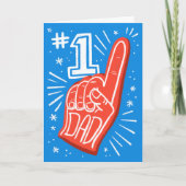 Blauw en Rood Schuimvinger Nummer 1 Papa Vaderdag Kaart (Voorkant)