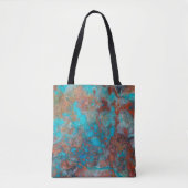 Blauw en rood Shattuckiet Tote Bag (Voorkant)