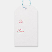 Blauw en rood Snowflake-ontwerp Cadeaulabel (Achterkant)