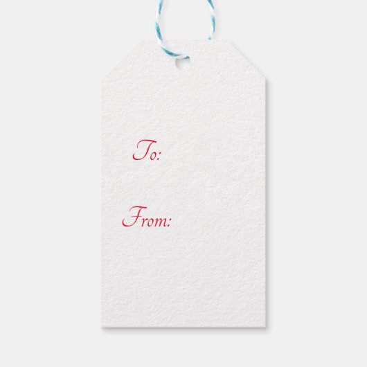 Blauw en rood Snowflake-ontwerp Cadeaulabel (Achterkant)