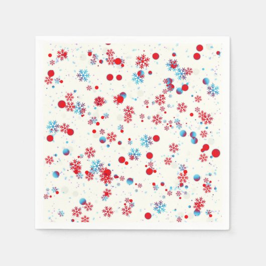 Blauw en rood Snowflake-ontwerp Servet (Voorkant)