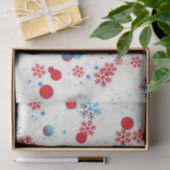 Blauw en rood Snowflake-ontwerp Tissuepapier (Geschenk)