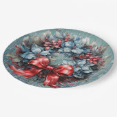 Blauw en rood Sparkly Kranslint Papieren Bordje (Gekanteld)