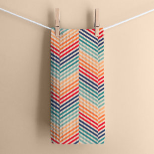 Blauw en rood  sportieve Chevron Theedoek