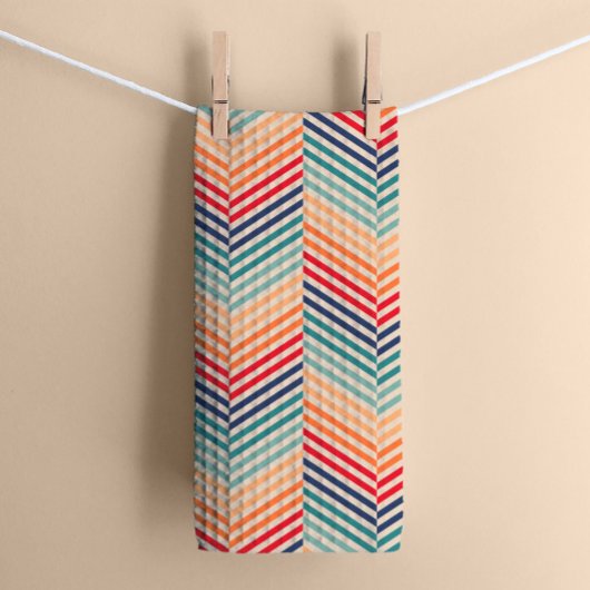 Blauw en rood sportieve Chevron Theedoek
