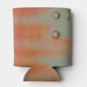 blauw en rood staal op een koelbox blikjeskoeler (Achterkant)