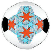 Blauw en rood Star-patroon Voetbal (Gedraaid)