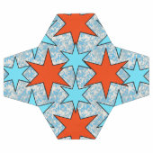Blauw en rood Star-patroon Voetbal (Enkel)