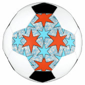 Blauw en rood Star-patroon Voetbal (Voorkant)