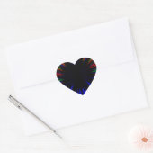 Blauw en rood sterburstpatroon hart sticker (Envelop)