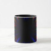 Blauw en rood sterburstpatroon mok (Midden)