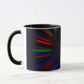 Blauw en rood sterburstpatroon mok (Links)