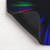 Blauw en rood sterburstpatroon muismat (Hoek)