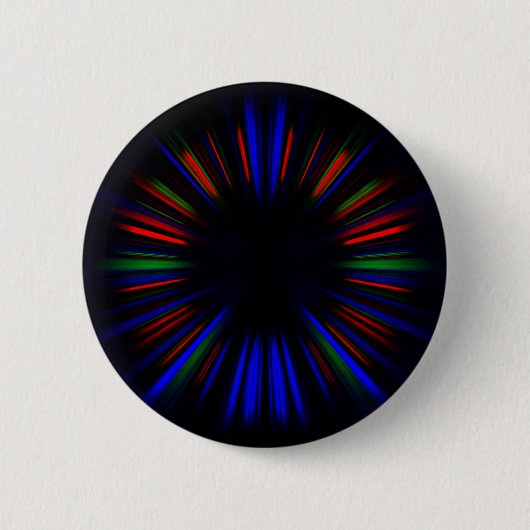 Blauw en rood sterburstpatroon ronde button 5,7 cm (Voorkant)