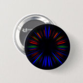 Blauw en rood sterburstpatroon ronde button 5,7 cm (Voorkant /achterkant)