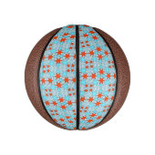 Blauw en rood sterpatroon basketbal (Verticaal)