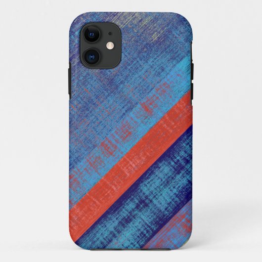  blauw en rood Stripespatroon Abstract Case-Mate iPhone Case (Achterkant)