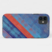  blauw en rood Stripespatroon Abstract Case-Mate iPhone Case (Achterkant (horizontaal))