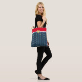 Blauw en rood Tas van Dichteres Adiela Akoo (Op model)