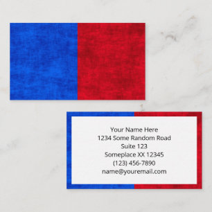 Blauw en rood versleten tweekleurig patroon visitekaartje