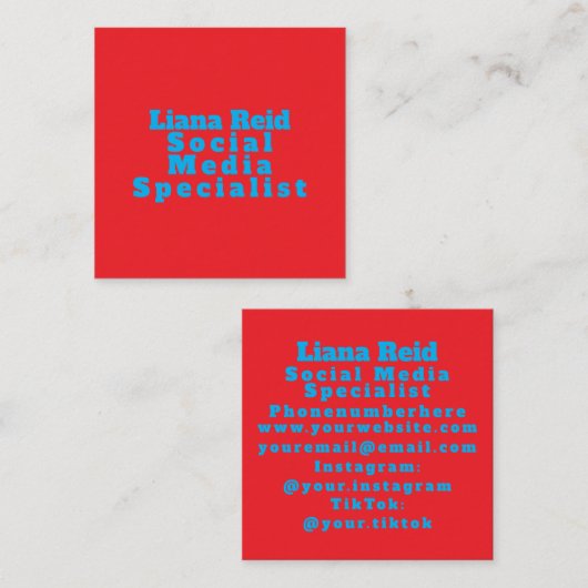 Blauw en rood Visitekaartje (Voorkant / Achterkant)