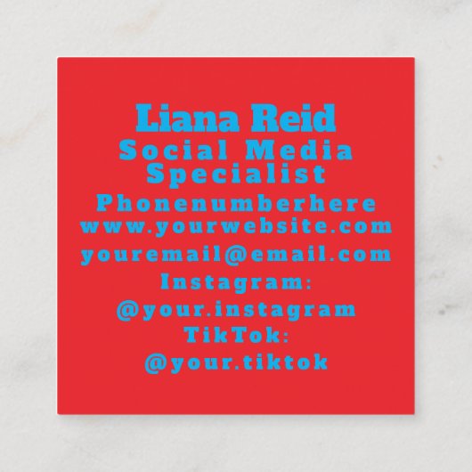 Blauw en rood Visitekaartje (Achterkant)