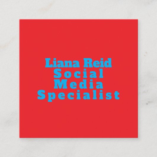 Blauw en rood Visitekaartje (Voorkant)