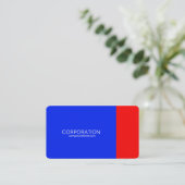 Blauw en rood visitekaartje (Staand voorkant)
