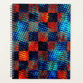 Blauw en rood vlecht, vuil of gekleurd nep planner (Voorkant)