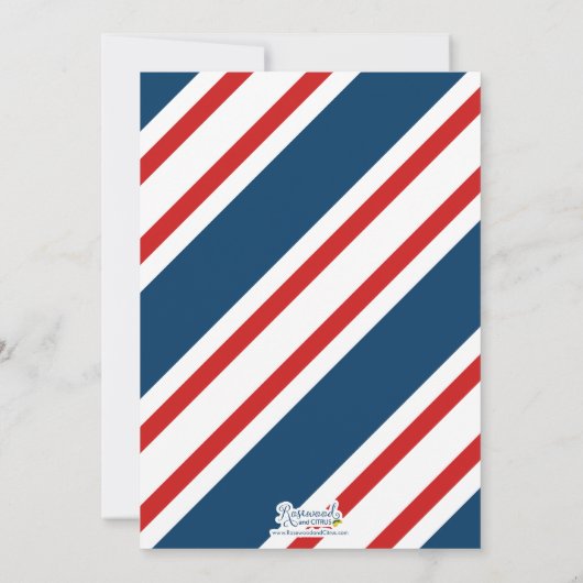 Blauw en rood vliegtuig verjaardagsfeestje kaart (Achterkant)