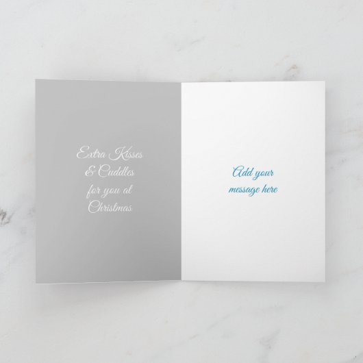 Blauw en rood Vrolijk kerstfeest, ik hou van je Feestdagen Kaart (Binnen)