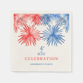 Blauw en rood vuurwerk servet (Voorkant)