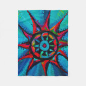 Blauw en Rood Wiel Fleece Deken (Voorkant)