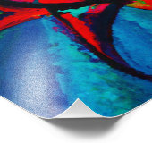 Blauw en rood wiel foto afdruk (Hoek)